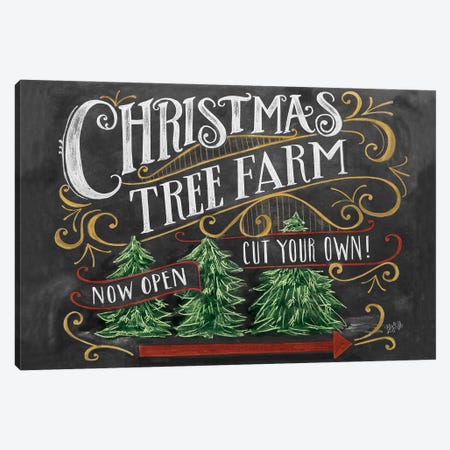 Christmas Tree Farm Canvas Print #LLV46} by Lily & Val Canvas Print