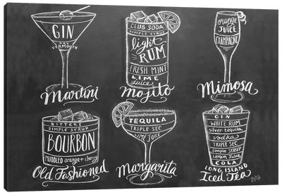 Cocktail Group Canvas Art Print - Recipe Art