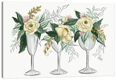 Cocktails And Flowers Canvas Art Print - Lily & Val