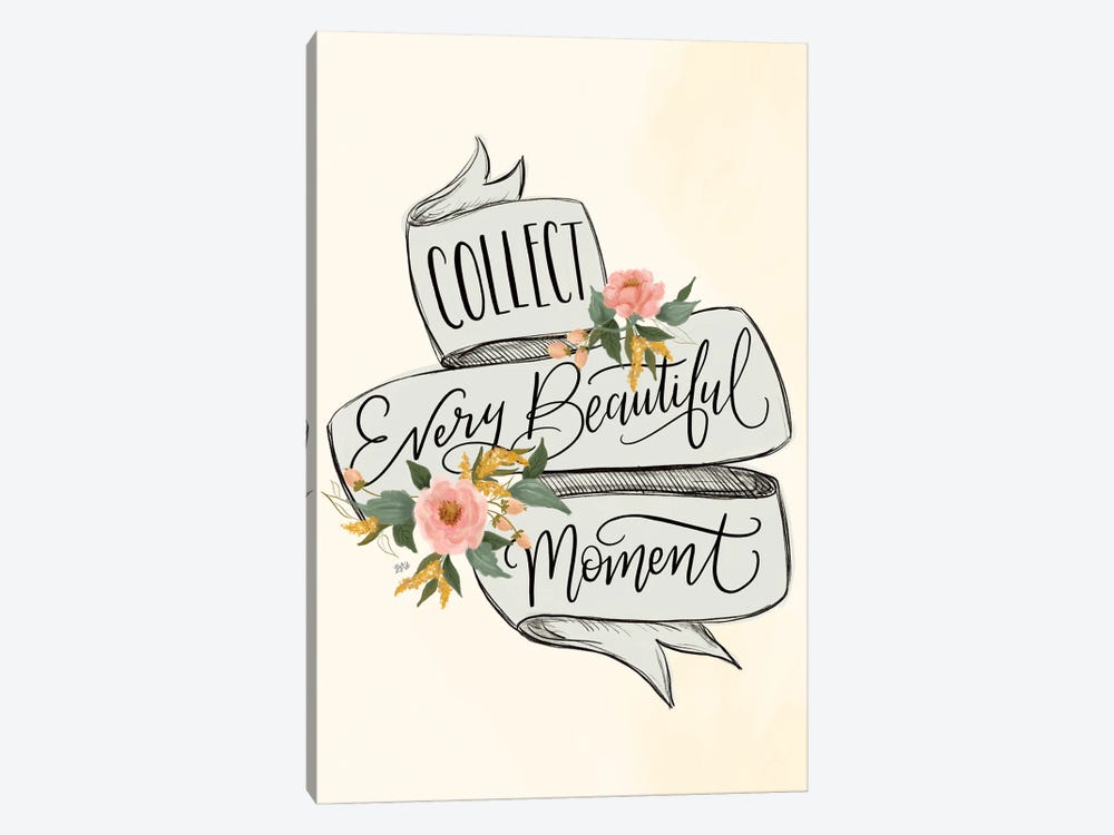 Collect Beautiful Moments - Blue Banner by Lily & Val 1-piece Canvas Art Print