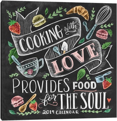 Cooking With Love Banner Canvas Art Print - Coffee Shop & Cafe