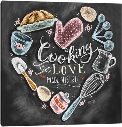 Cooking With Love Heart Canvas Art Print - Cooking & Baking Art