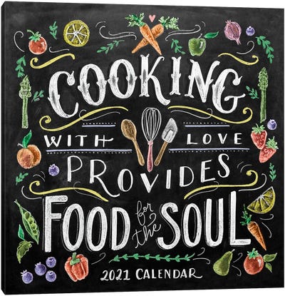 Cooking With Love Veggies Canvas Art Print - Cooking & Baking Art