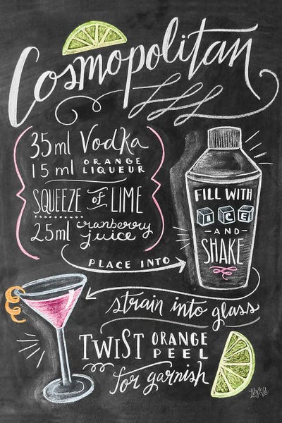 Typography: Cosmo Recipe by Lily & Val