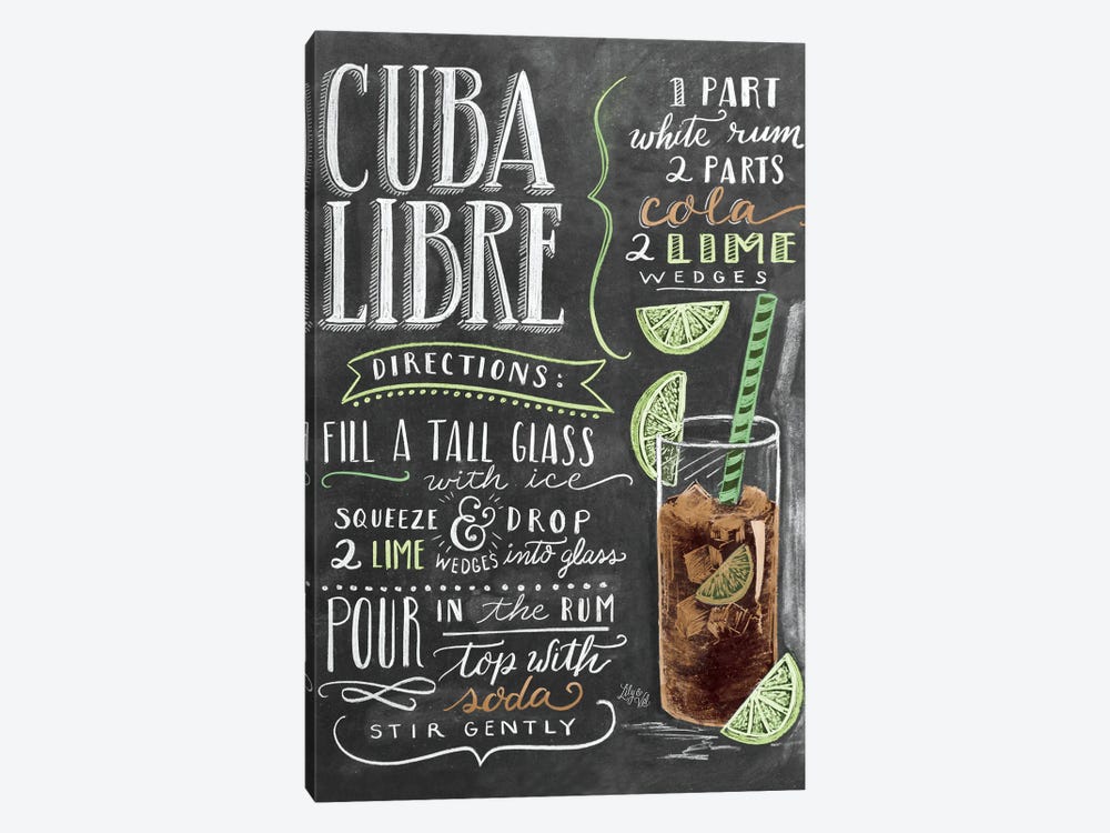 Cuba Libre Recipe by Lily & Val 1-piece Canvas Artwork