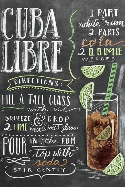 Typography: Cuba Libre Recipe by Lily & Val