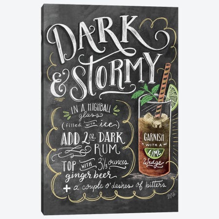 Dark And Stormy Recipe Canvas Print #LLV63} by Lily & Val Canvas Wall Art