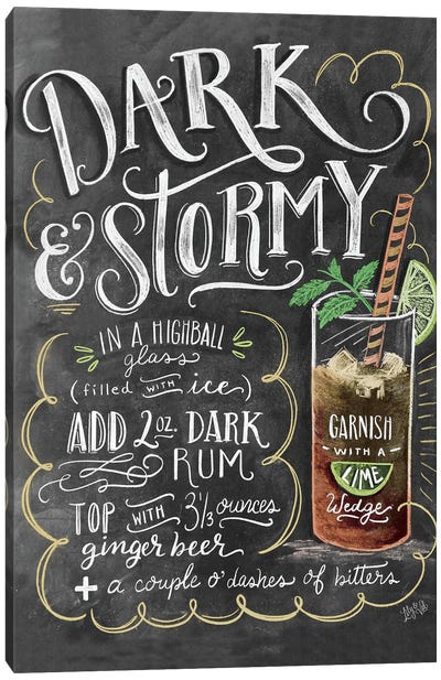 Dark And Stormy Recipe Canvas Art Print - Lily & Val