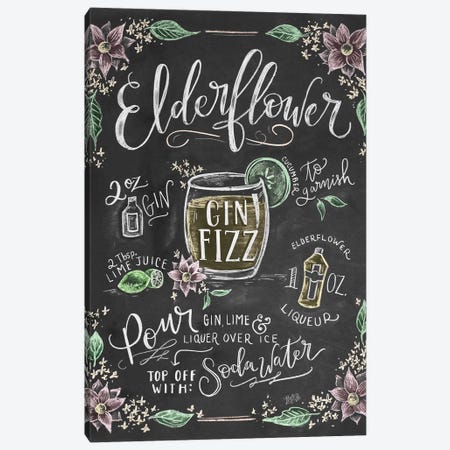 Elderflower Gin Fizz Recipe Canvas Print #LLV66} by Lily & Val Canvas Print