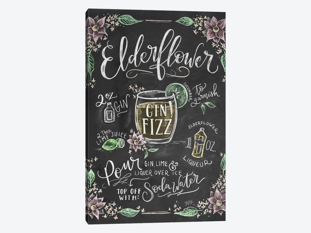 Elderflower Gin Fizz Recipe by Lily & Val 1-piece Canvas Art