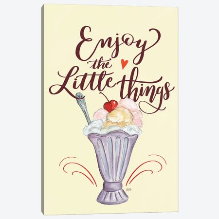 Enjoy The Little Things Icecream Canvas Print #LLV67} by Lily & Val Canvas Art Print
