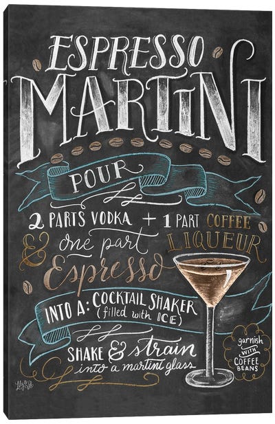 Espresso Martini Recipe Canvas Art Print - Bar Art