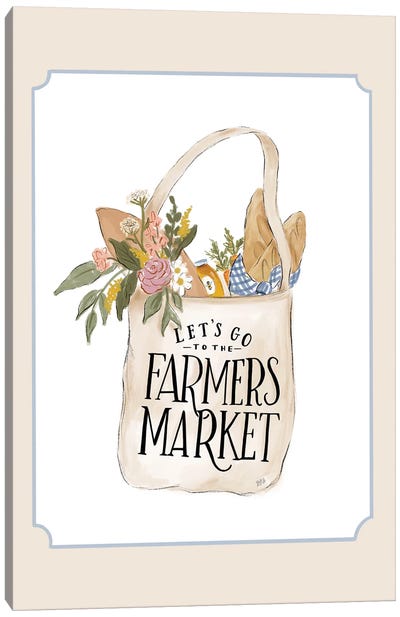 Farmers Market Bag Canvas Art Print - Bread Art