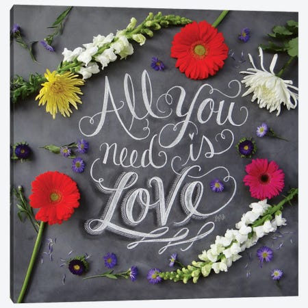 All You Need Is Love Florals Canvas Print #LLV6} by Lily & Val Canvas Art Print