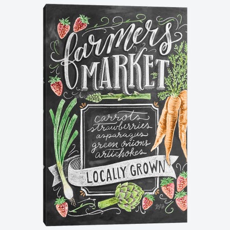 Farmers Market Locally Grown Canvas Print #LLV70} by Lily & Val Canvas Print