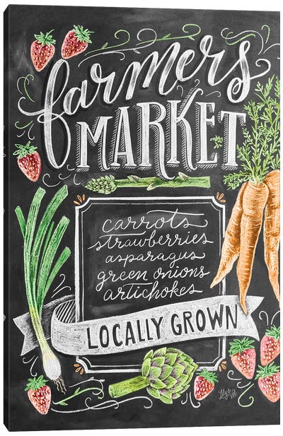 Farmers Market Locally Grown Canvas Art Print - Recipes