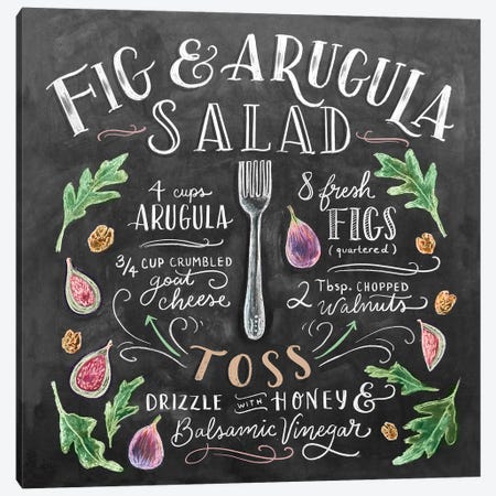 Fig And Arugula Salad Recipe Canvas Print #LLV72} by Lily & Val Canvas Art Print