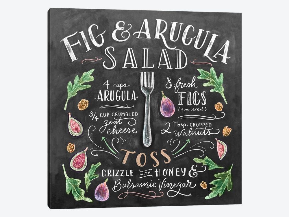 Fig And Arugula Salad Recipe by Lily & Val 1-piece Canvas Print