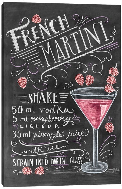 French Martini Recipe Canvas Art Print - Winery/Tavern