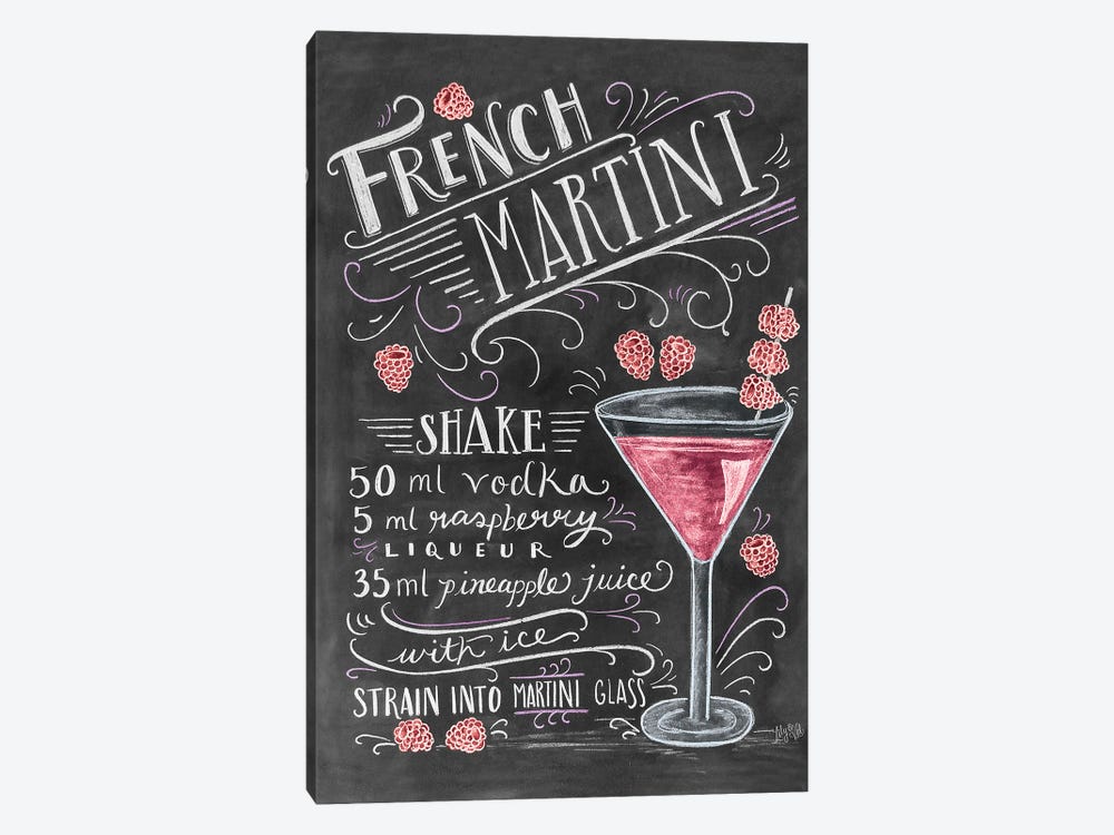 French Martini Recipe by Lily & Val 1-piece Canvas Artwork