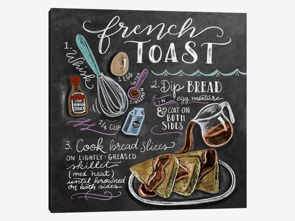 French Toast Recipe by Lily & Val 1-piece Canvas Print