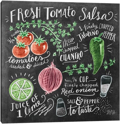 Fresh Tomato Salsa Recipe Canvas Art Print - Vegetable Art