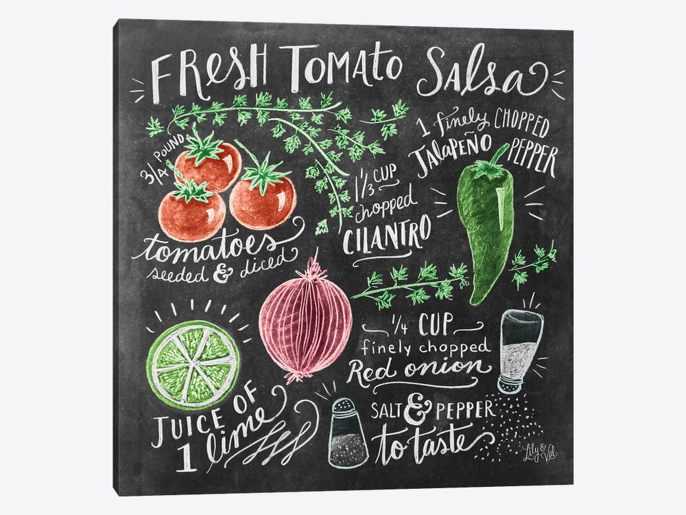 Fresh Tomato Salsa Recipe by Lily & Val 1-piece Canvas Print