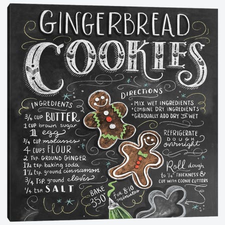 Gingerbread Cookies Recipe Canvas Print #LLV79} by Lily & Val Canvas Print
