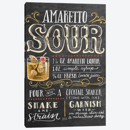 Amaretto Sour Recipe Canvas Print #LLV7} by Lily & Val Canvas Art Print