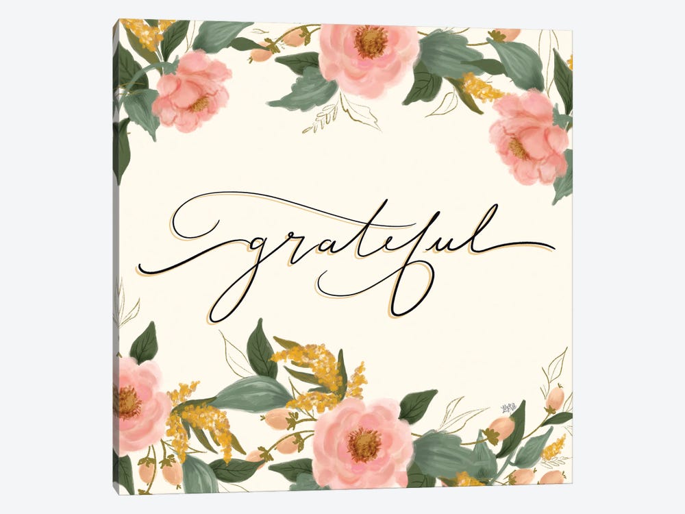Grateful Floral by Lily & Val 1-piece Canvas Print