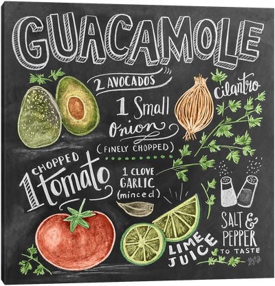 Guacamole Recipe Canvas Art Print - Food Art