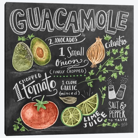 Guacamole Recipe Canvas Print #LLV85} by Lily & Val Canvas Print