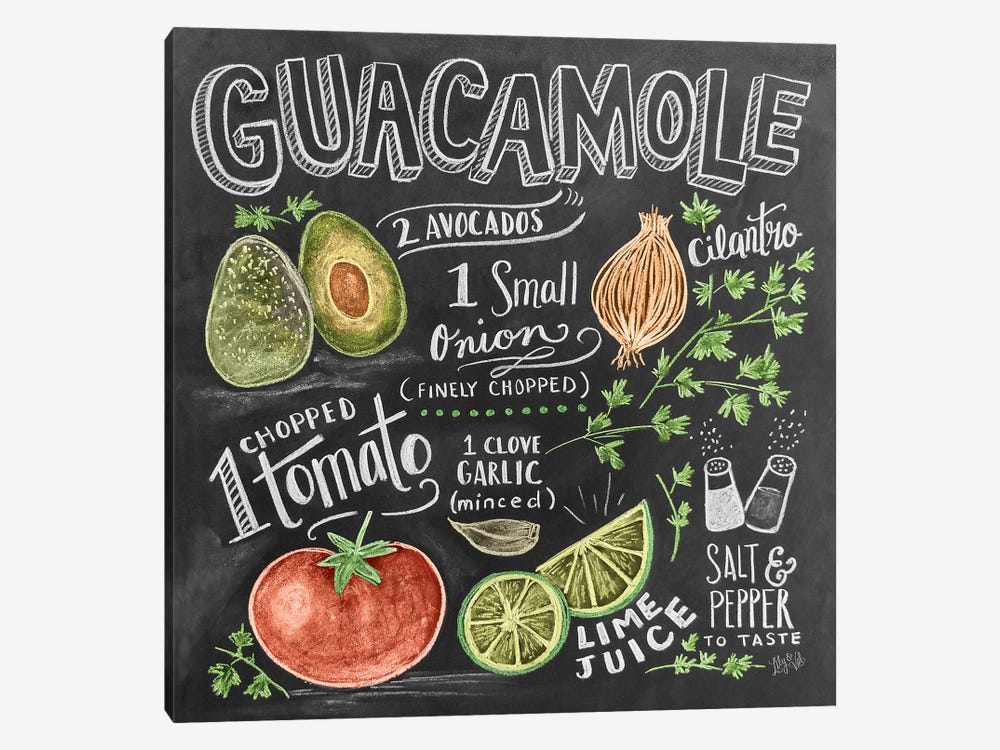 Guacamole Recipe by Lily & Val 1-piece Canvas Print