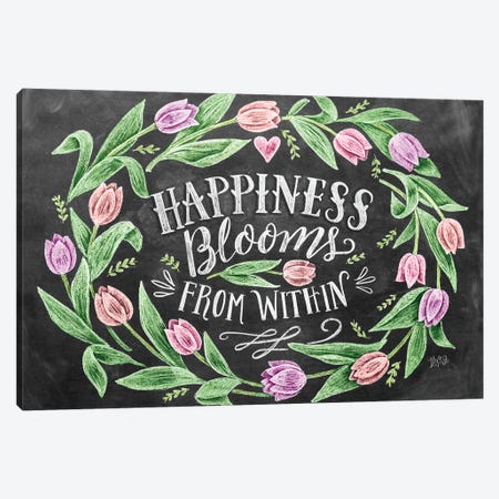 Happiness Blooms From Within Canvas Print #LLV86} by Lily & Val Art Print
