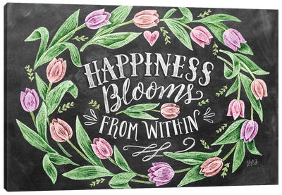 Happiness Blooms From Within Canvas Art Print - Lily & Val