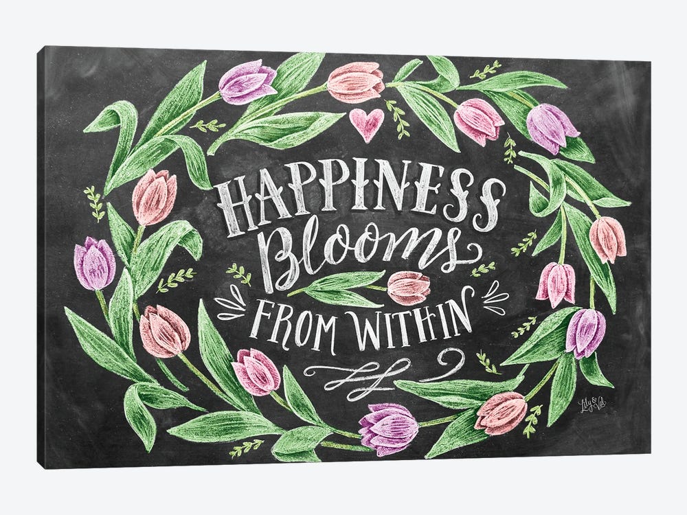 Happiness Blooms From Within by Lily & Val 1-piece Canvas Artwork