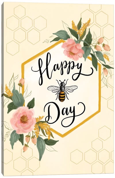Happy Bee Day Canvas Art Print - Lily & Val