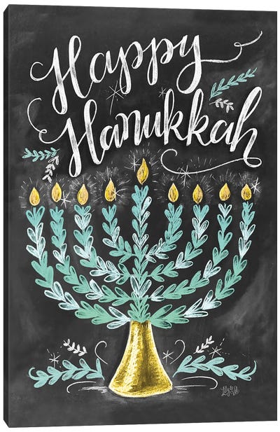 Happy Hanukkah Canvas Art Print - Hanukkah Art
