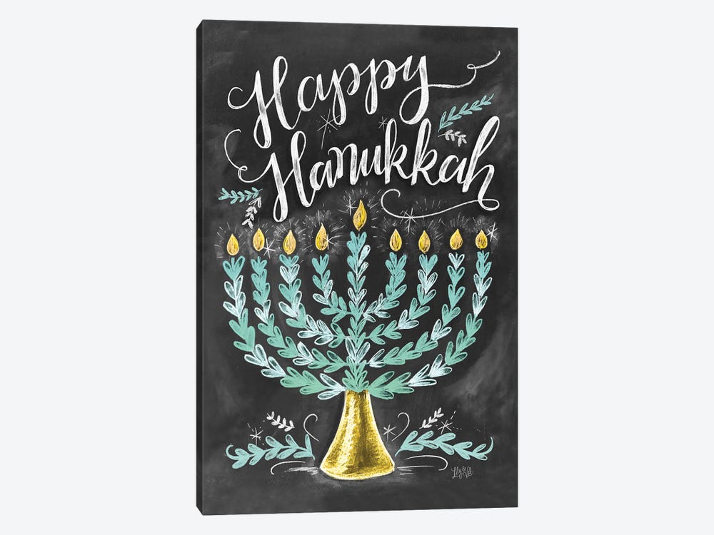 Happy Hanukkah by Lily & Val 1-piece Canvas Wall Art