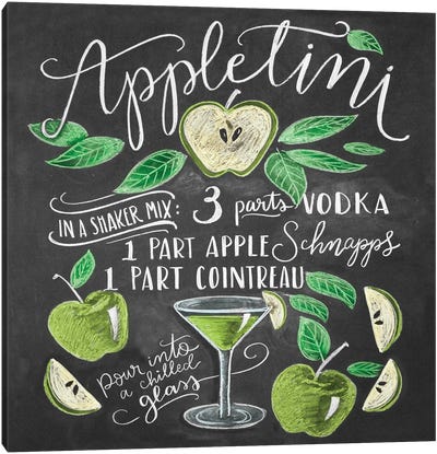 Appletini Recipe Canvas Art Print - Cocktail & Mixed Drink Art