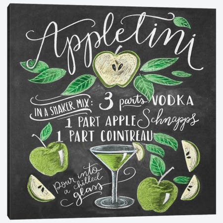 Appletini Recipe Canvas Print #LLV8} by Lily & Val Canvas Artwork