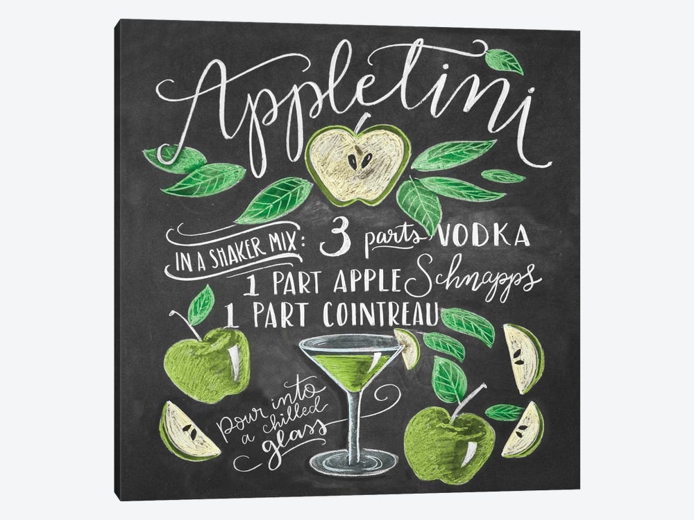 Appletini Recipe by Lily & Val 1-piece Canvas Wall Art