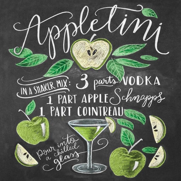 Typography: Appletini Recipe by Lily & Val