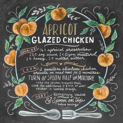 Apricot Glazed Chicken Recipe by Lily & Val framed canvas print