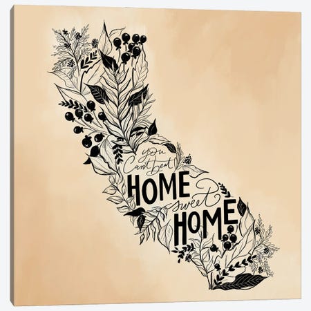 Home Sweet Home - California - Color Canvas Print #LLV93} by Lily & Val Art Print