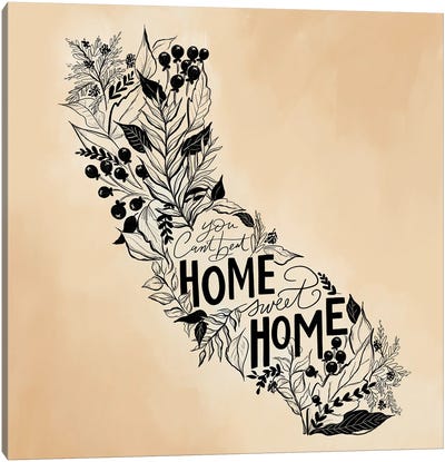 Home Sweet Home - California - Color Canvas Art Print - Lily & Val
