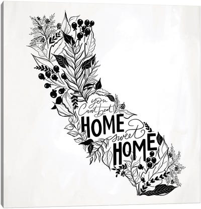Home Sweet Home - California B&W Canvas Art Print - Lily & Val