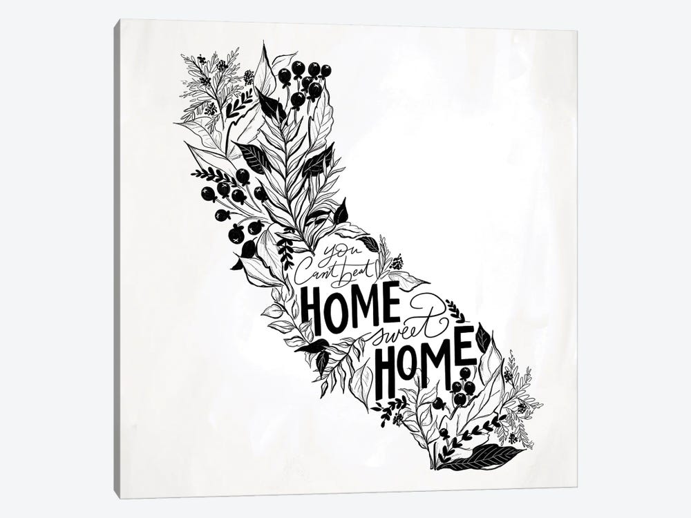 Home Sweet Home - California B&W by Lily & Val 1-piece Art Print