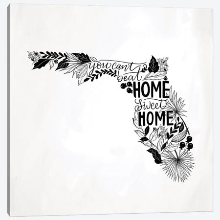 Home Sweet Home - Florida B&W Canvas Print #LLV96} by Lily & Val Canvas Artwork