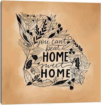 Home Sweet Home - Georgia - Color Canvas Art Print - Lily & Val